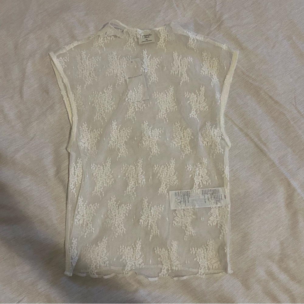 Abercrombie & Fitch Lace Tank Top - White NWT